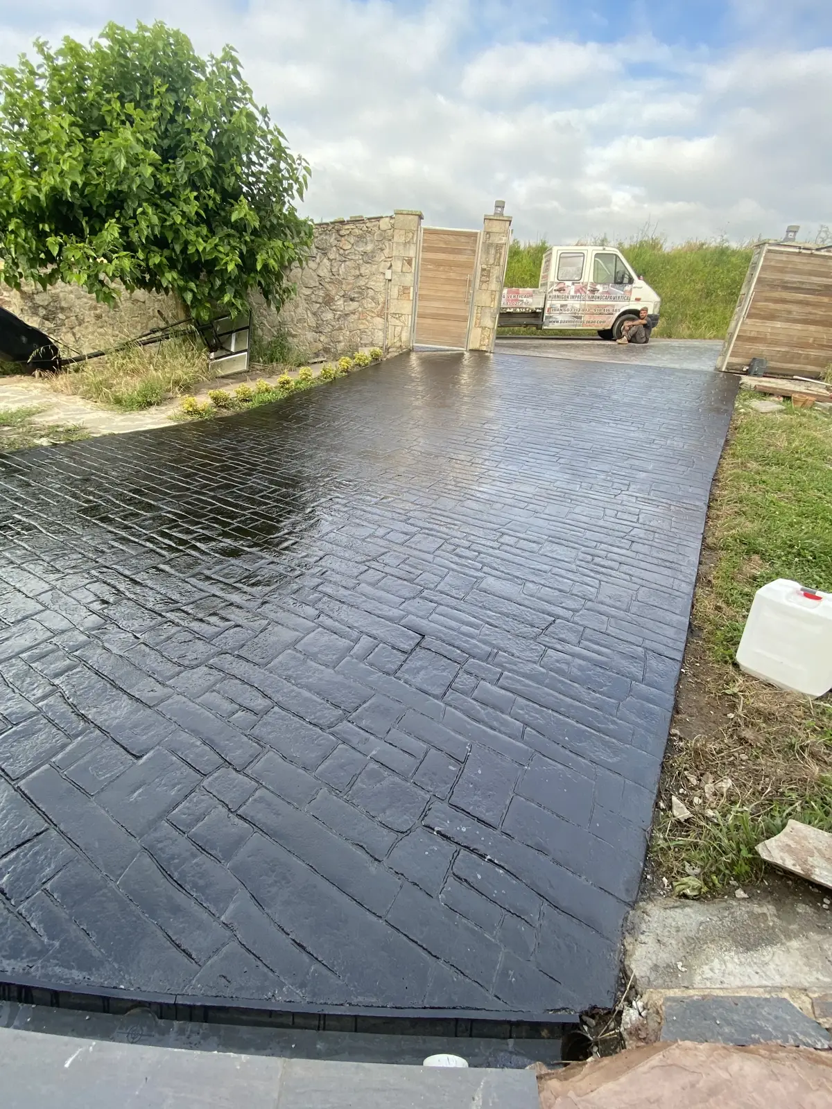 Hormigón impreso estampado decorativo