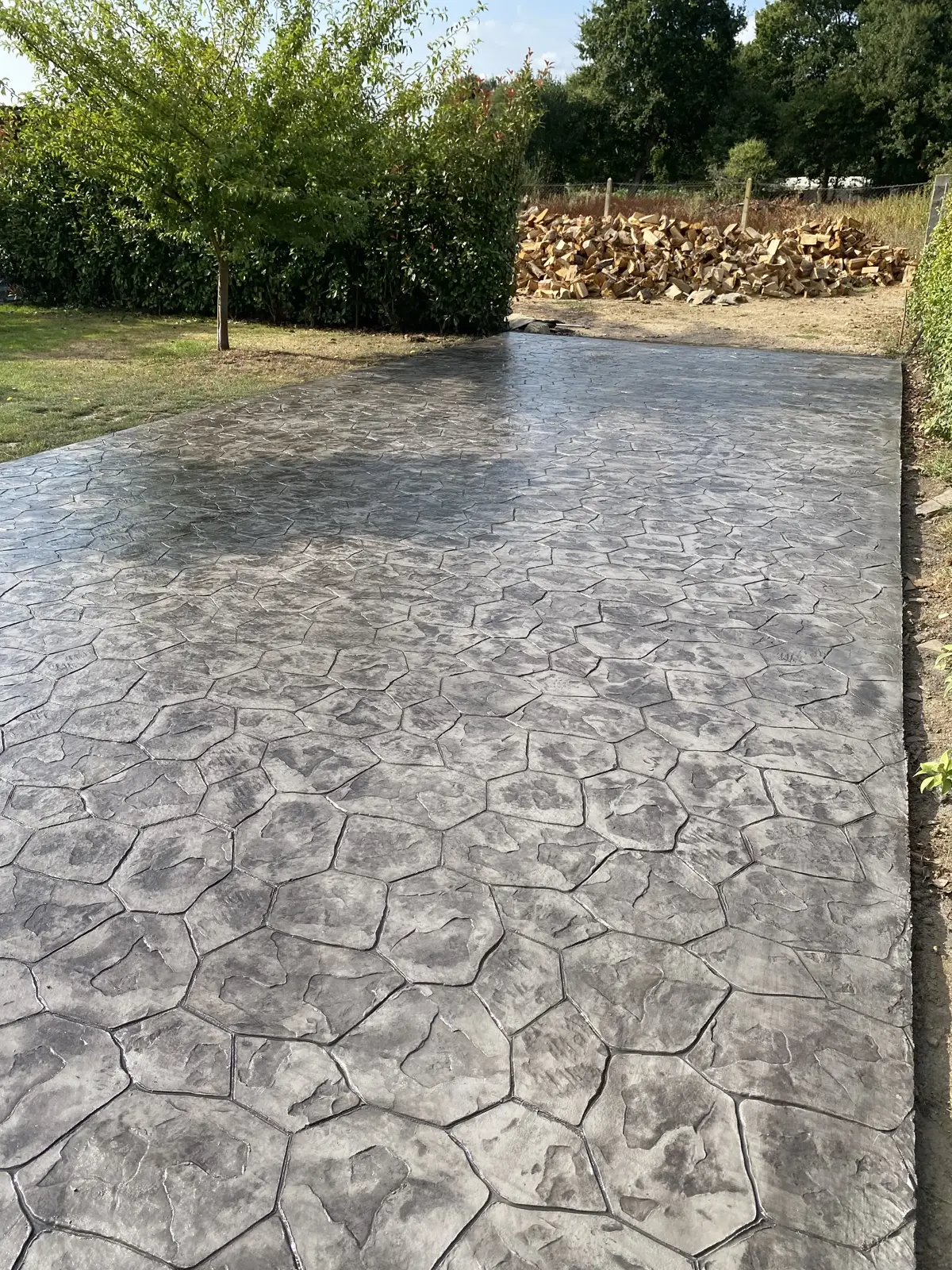 Suelo impreso acabado piedra natural